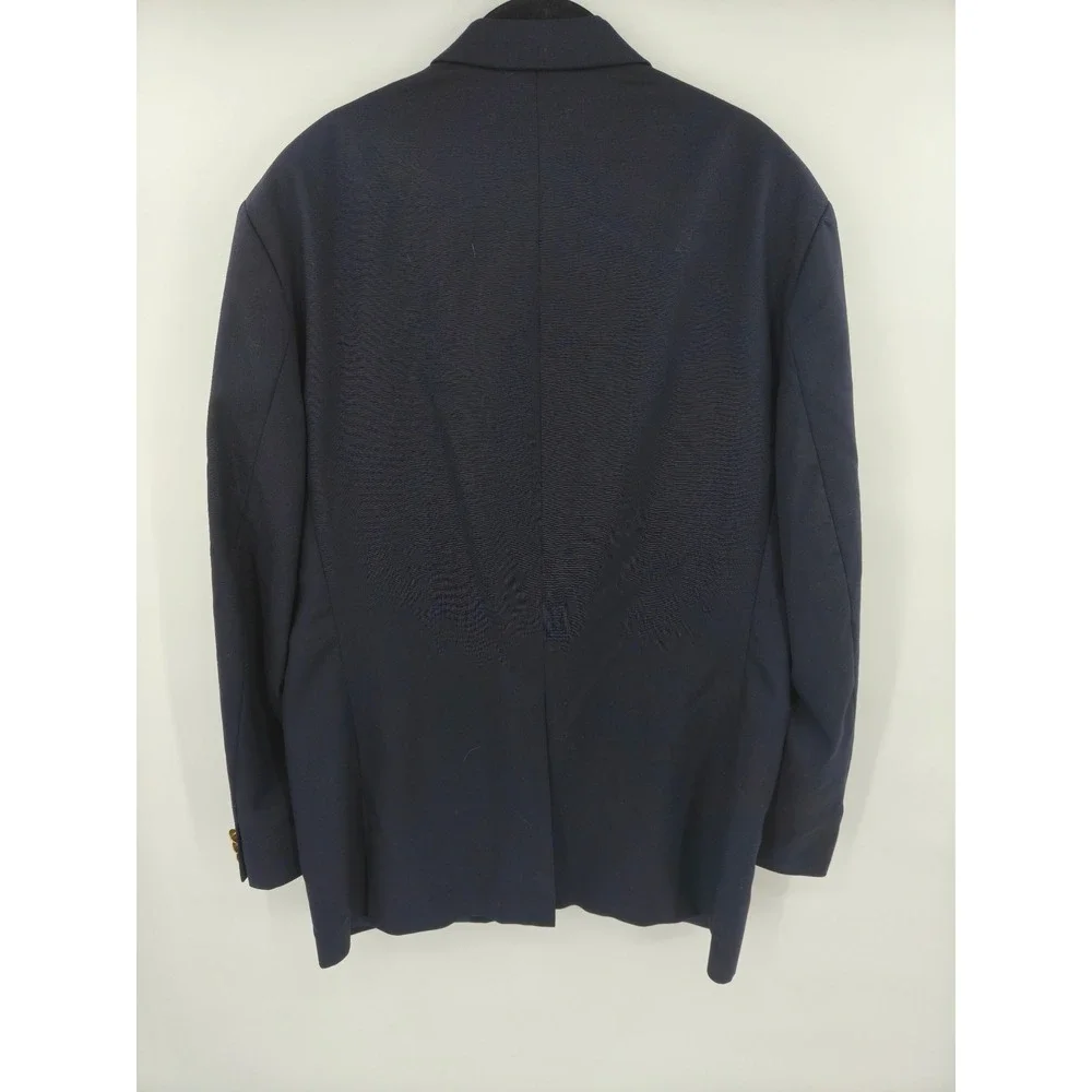 Polo University Club Ralph Lauren Navy Blue Pure Virgin Wool Blazer Gold Buttons